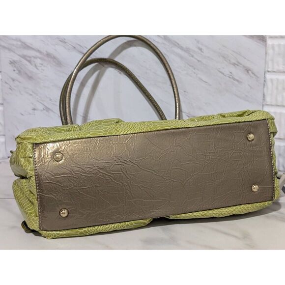 Unbranded Women's Green Snake Skin Embossed Multi Pocket Carry-on Bag New Withou - Picture 5 of 8